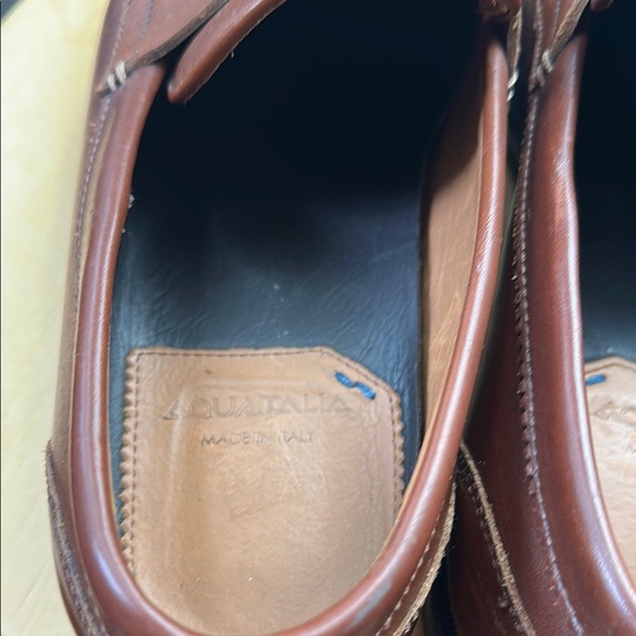 Aquatalia Classic Brown Neil  Waterproof Leather Loafers - Picture 3 of 7